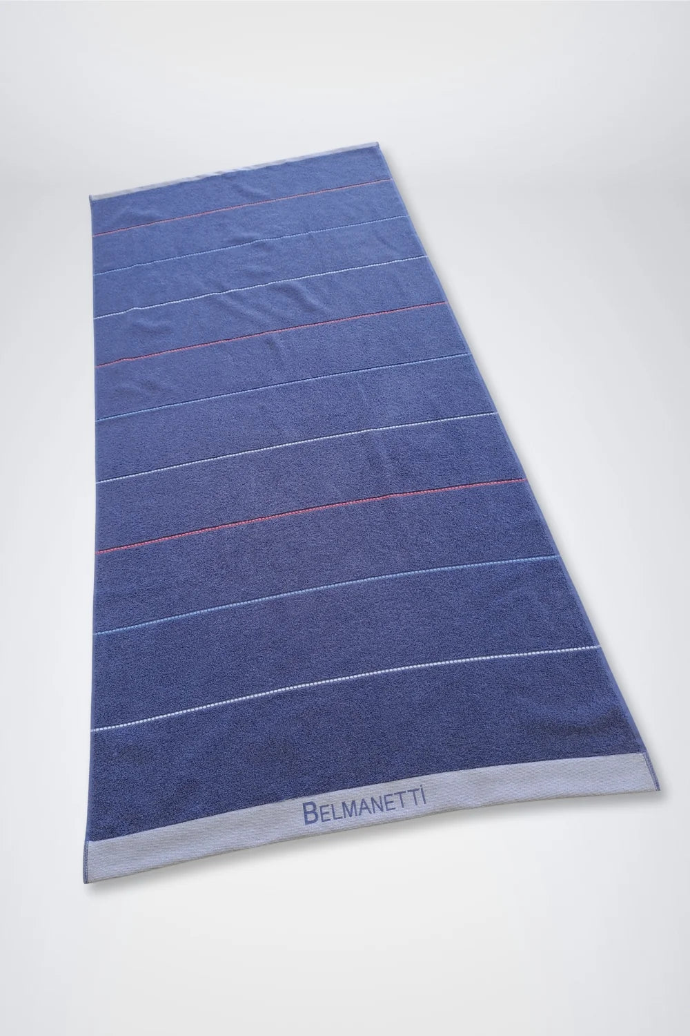 Belmanetti Beach Towel Dash Stripe Supersoft Cotton in Teal Green - European craftsmanship