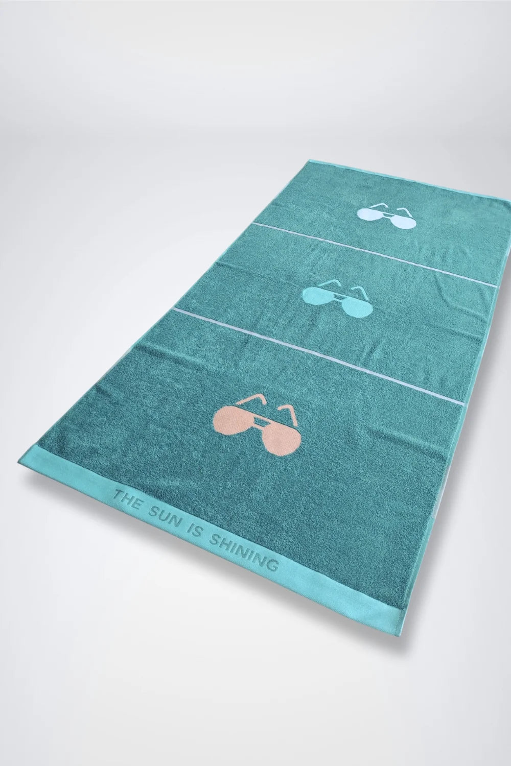 Belmanetti Sunglasses Beach Towel Supersoft Cotton Terry in Teal - European craftsmanship