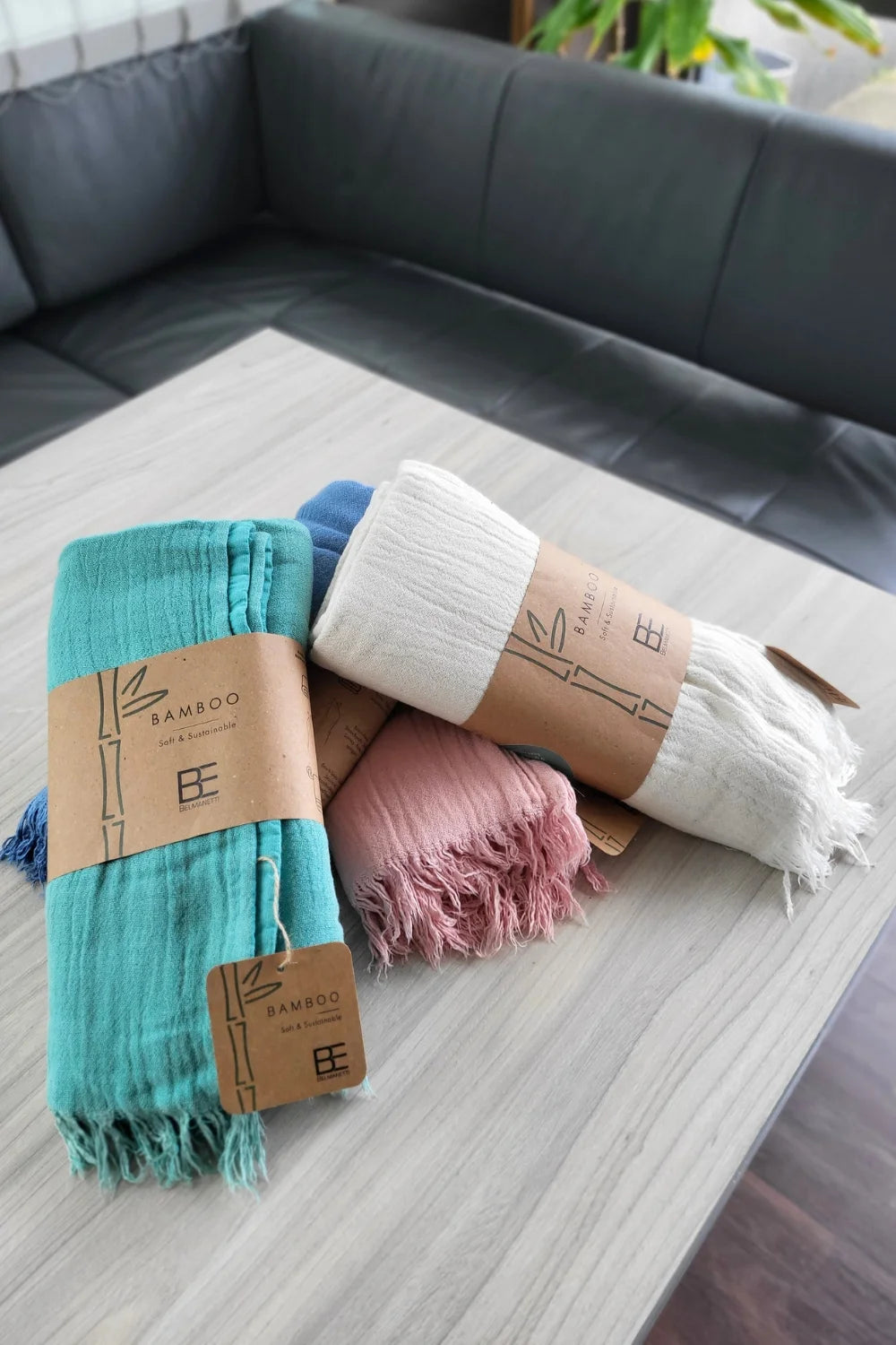 Belmanetti Bamboo Cotton Multifunction Towel in Green - Sustainable fabric