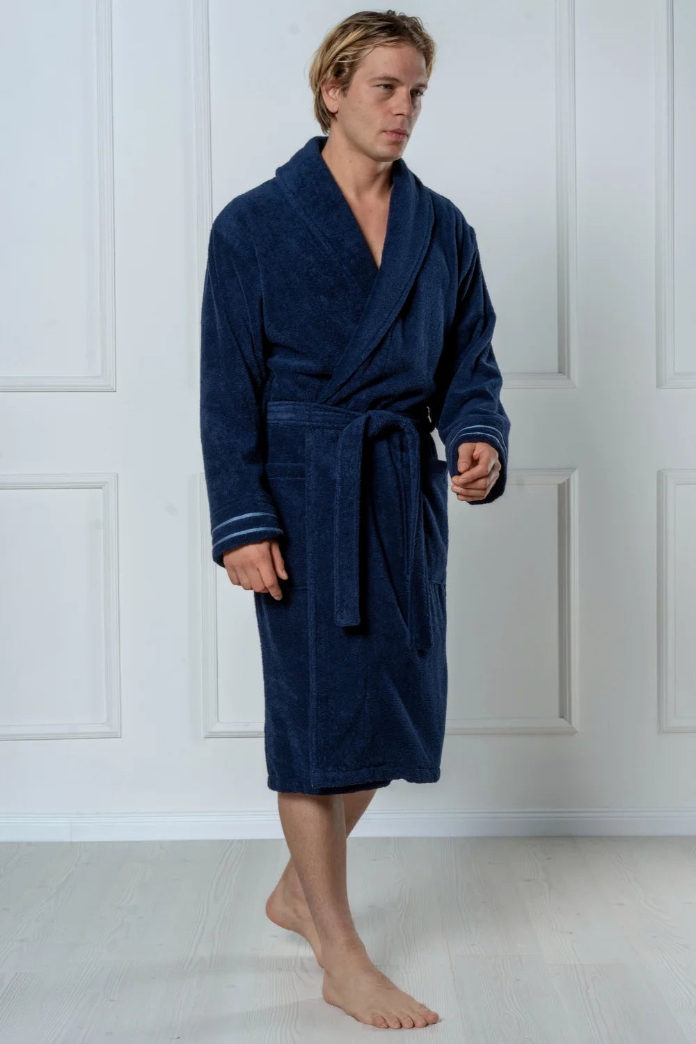 Belmanetti Premium Cotton Terry Bathrobe With Shawl in White - Free delivery available