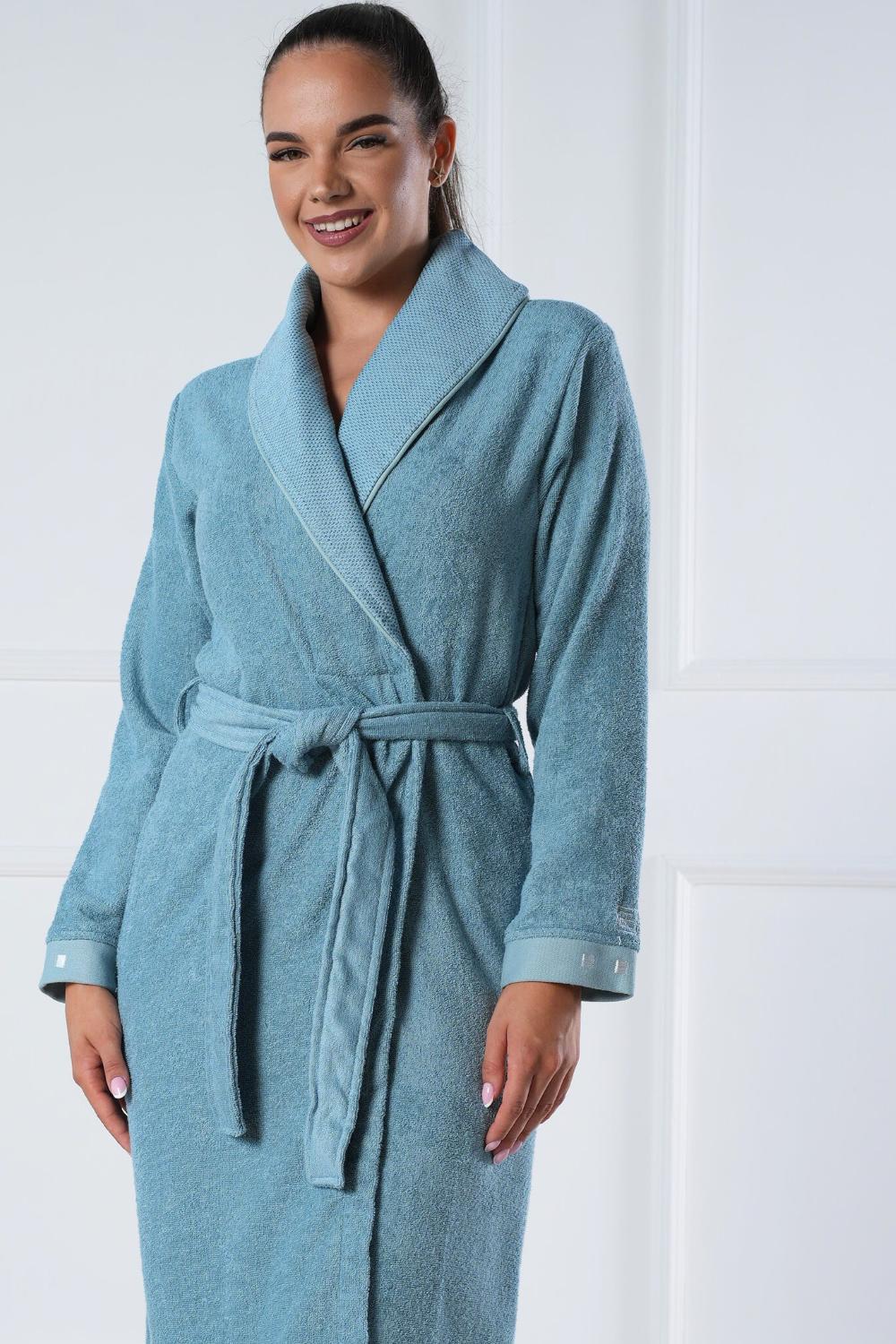Belmanetti Eco Friendly Bamboo Cotton Shawl Collar in SeaBlue - Sustainable fabric