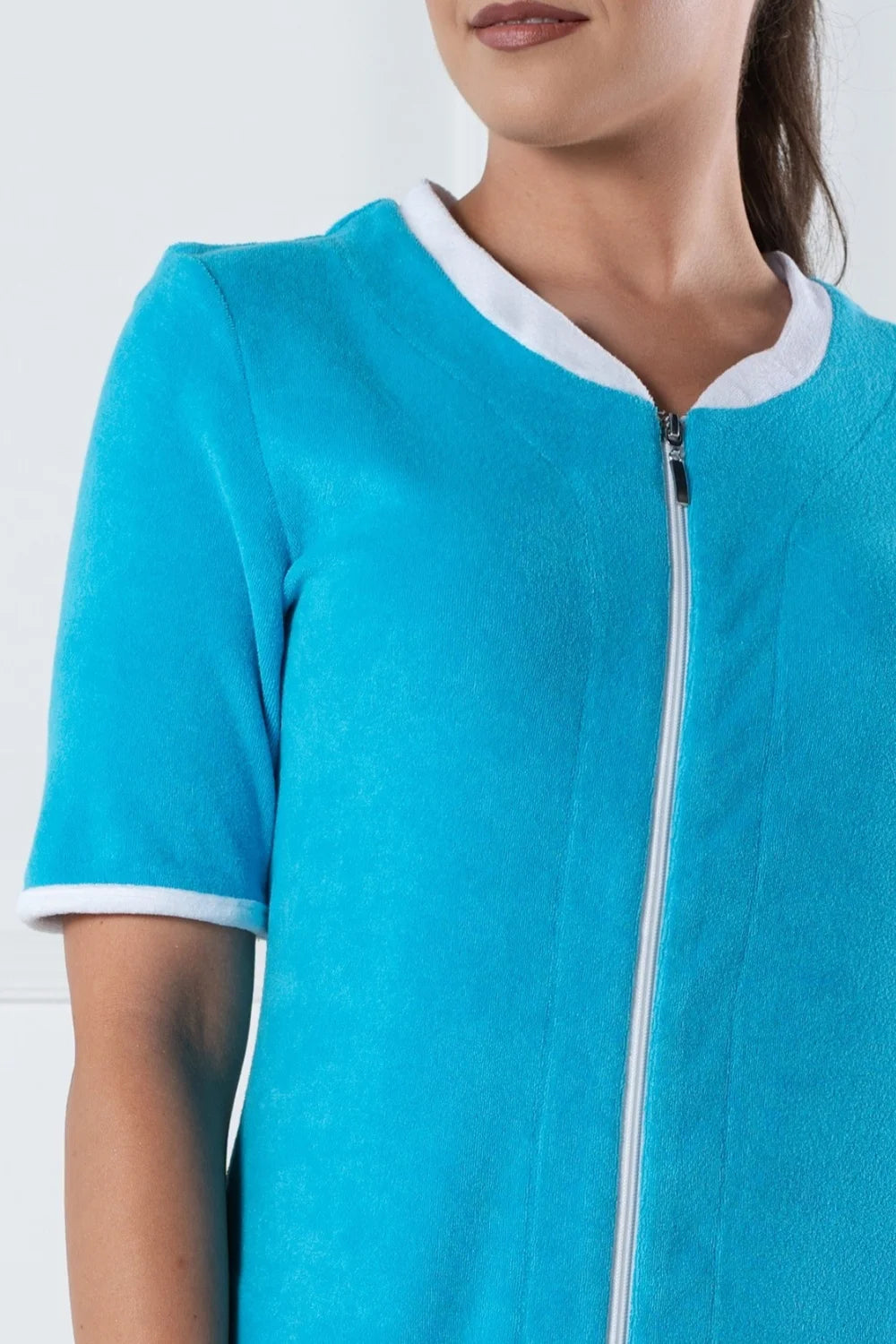 Belmanetti Solid Color Zip Beach Home Dress in turquoise - Long-lasting luxury