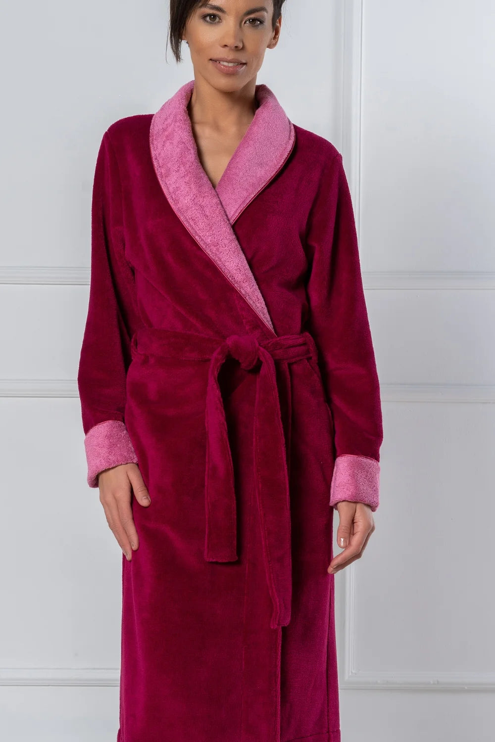 Belmanetti Bamboo Blend Luxe Contrast Shawl Collar in Mid Blue - Bamboo-based comfort