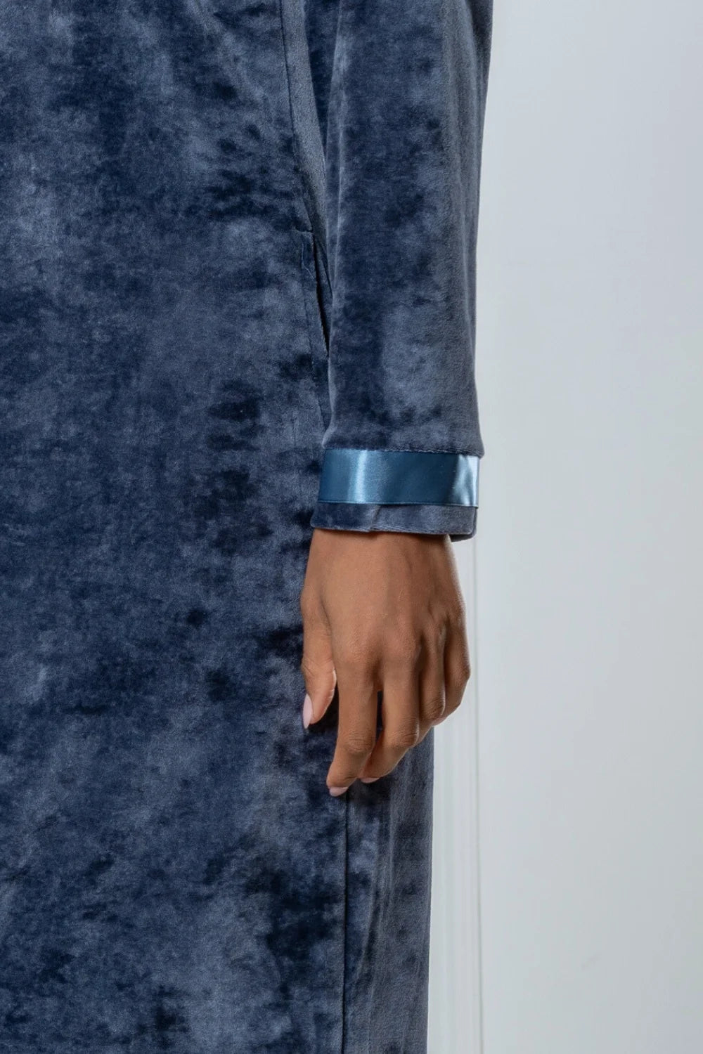 Belmanetti Long Modal Nicky Velour Robe With in Shark grey - Everyday spa comfort