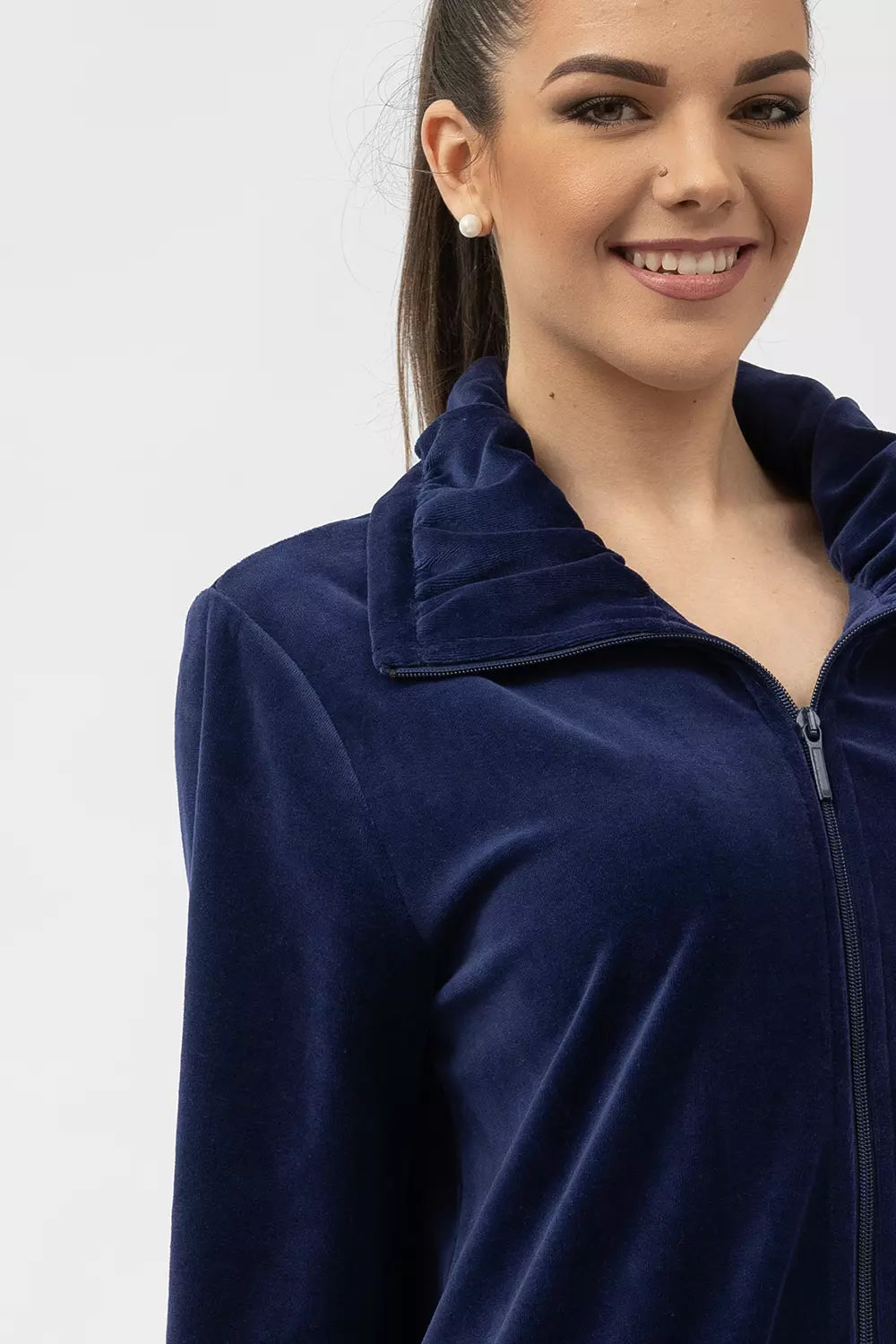 Belmanetti Classic Nicky Velour Women Zip Robe in Rose - Fast EU shipping