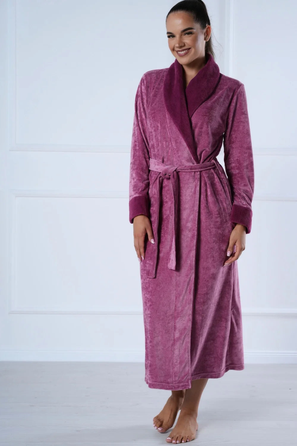 Belmanetti Elegant Extra Long Bamboo Blended Velour in Violet - Sustainable fabric