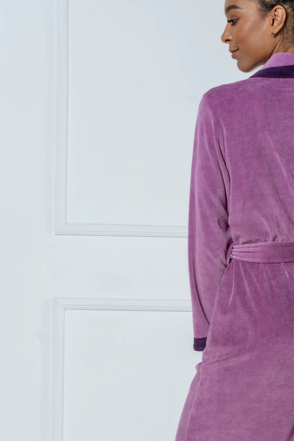 Belmanetti Luxury Shawl Collar Bamboo Robe With in Orchid - Bamboo-based comfort