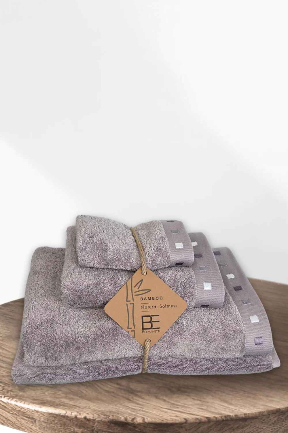 4-Piece Bamboo-Cotton Bathroom Set – Towel Set with Bath Mat