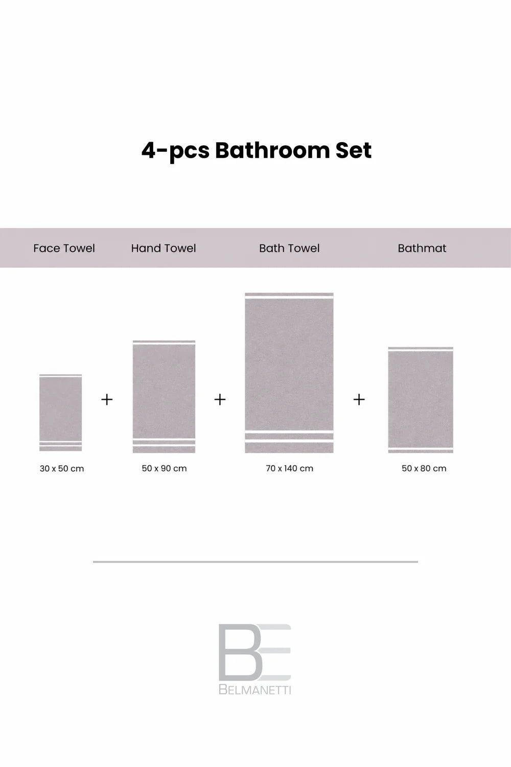 4-Piece Bamboo-Cotton Bathroom Set – Towel Set with Bath Mat