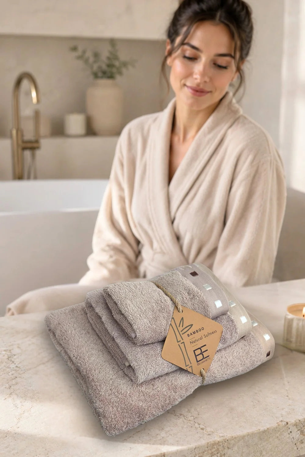 3-piece Bamboo Cotton Towel Set