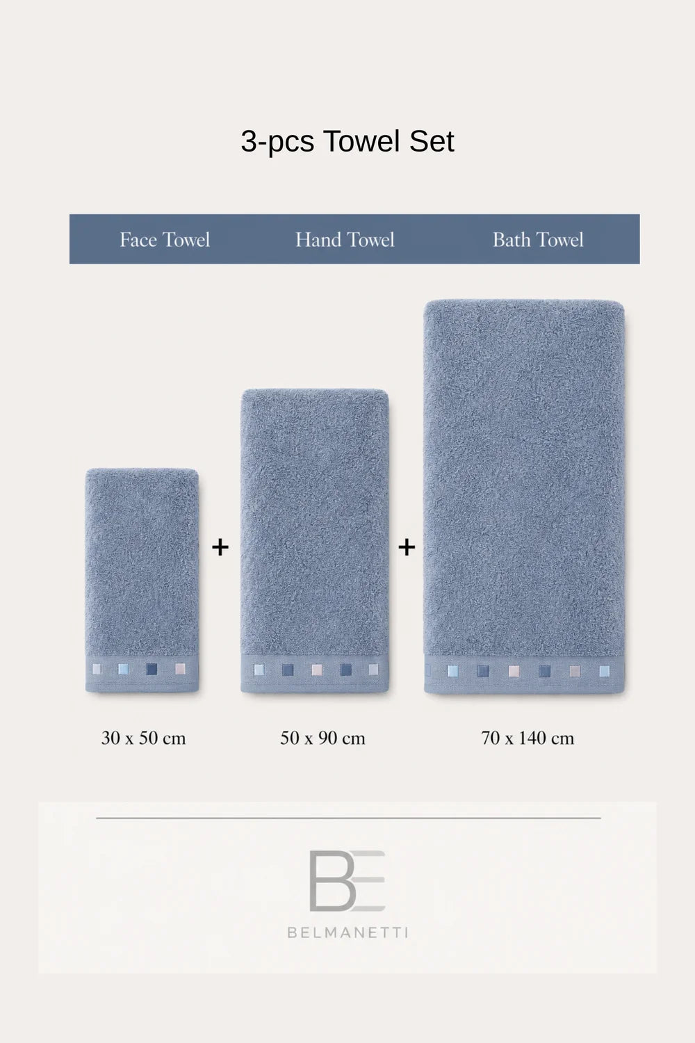3-piece Bamboo Cotton Towel Set