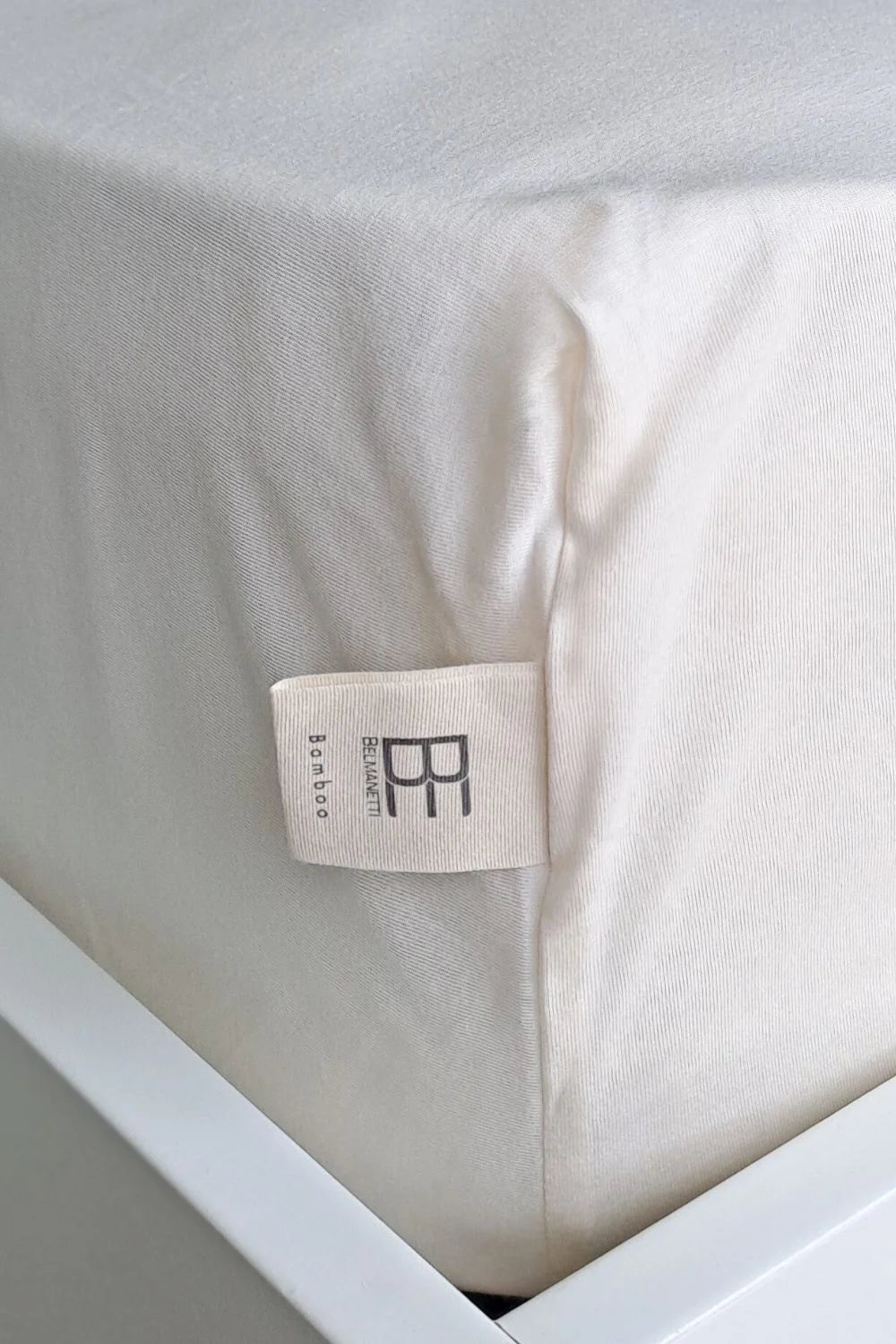 Belmanetti Bamboo Cotton Fitted Bed Sheet Luxe in cream - Free delivery available