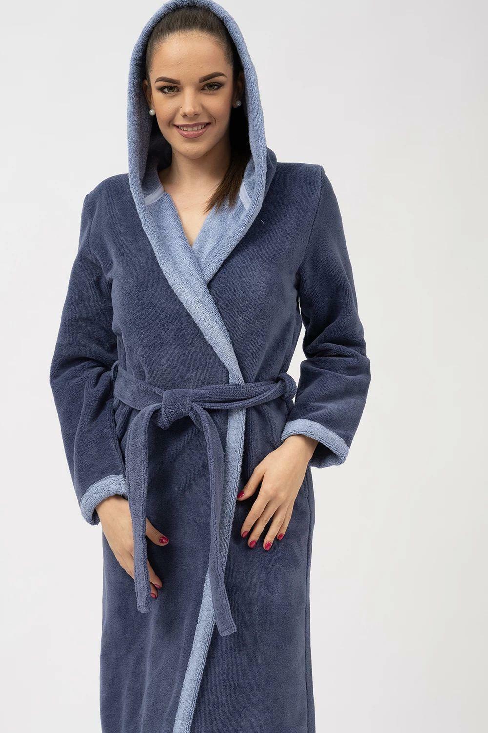 Belmanetti Bamboo Infused Long Hooded Robe in Cream - Lounge-ready comfort