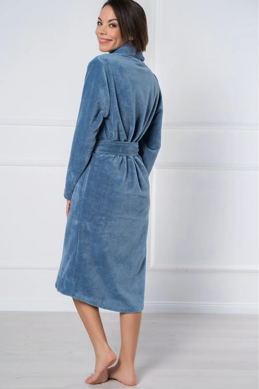 Curved Style Bamboo Velour Terry Robe