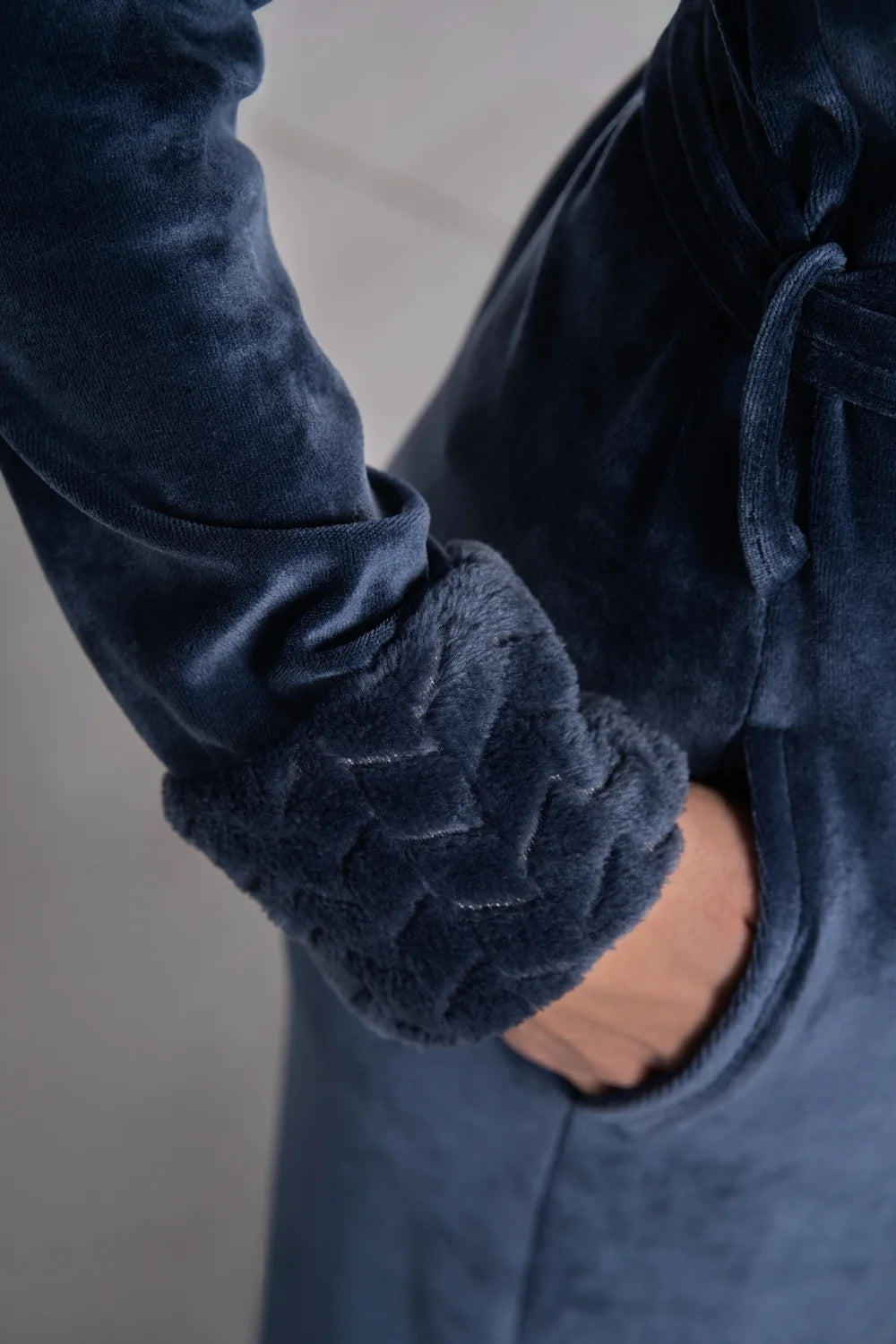 Soft Bamboo Velour Bathrobe with Plush Trim