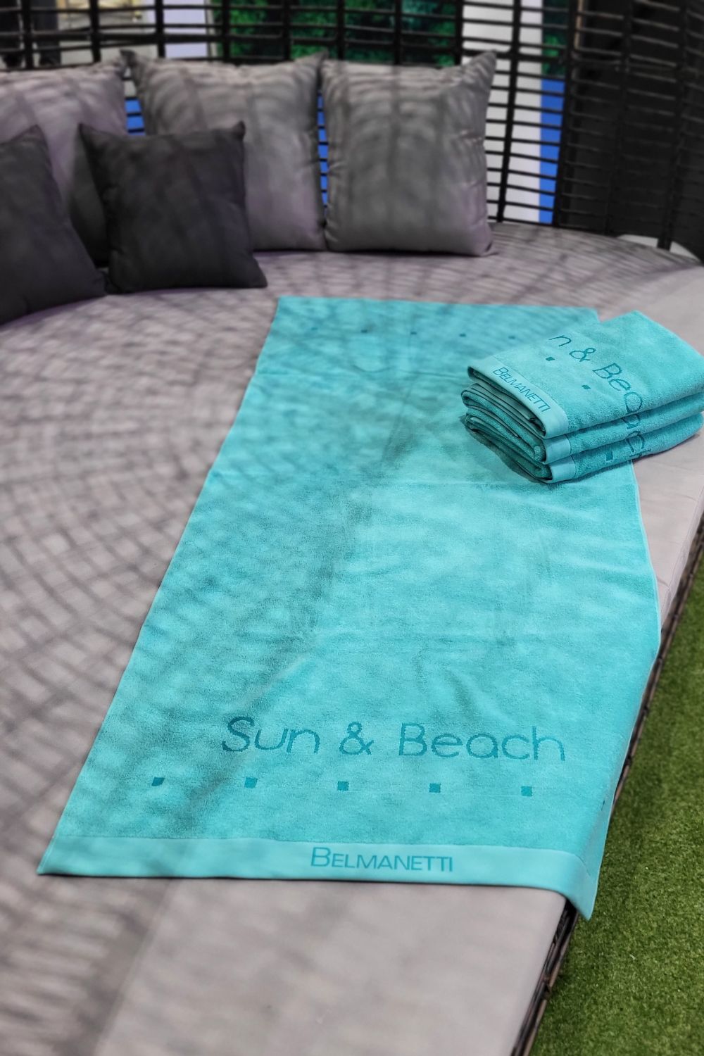 Belmanetti 2148 New Beach Towel 80X160 in 617 Aqua - Premium quality fabrics