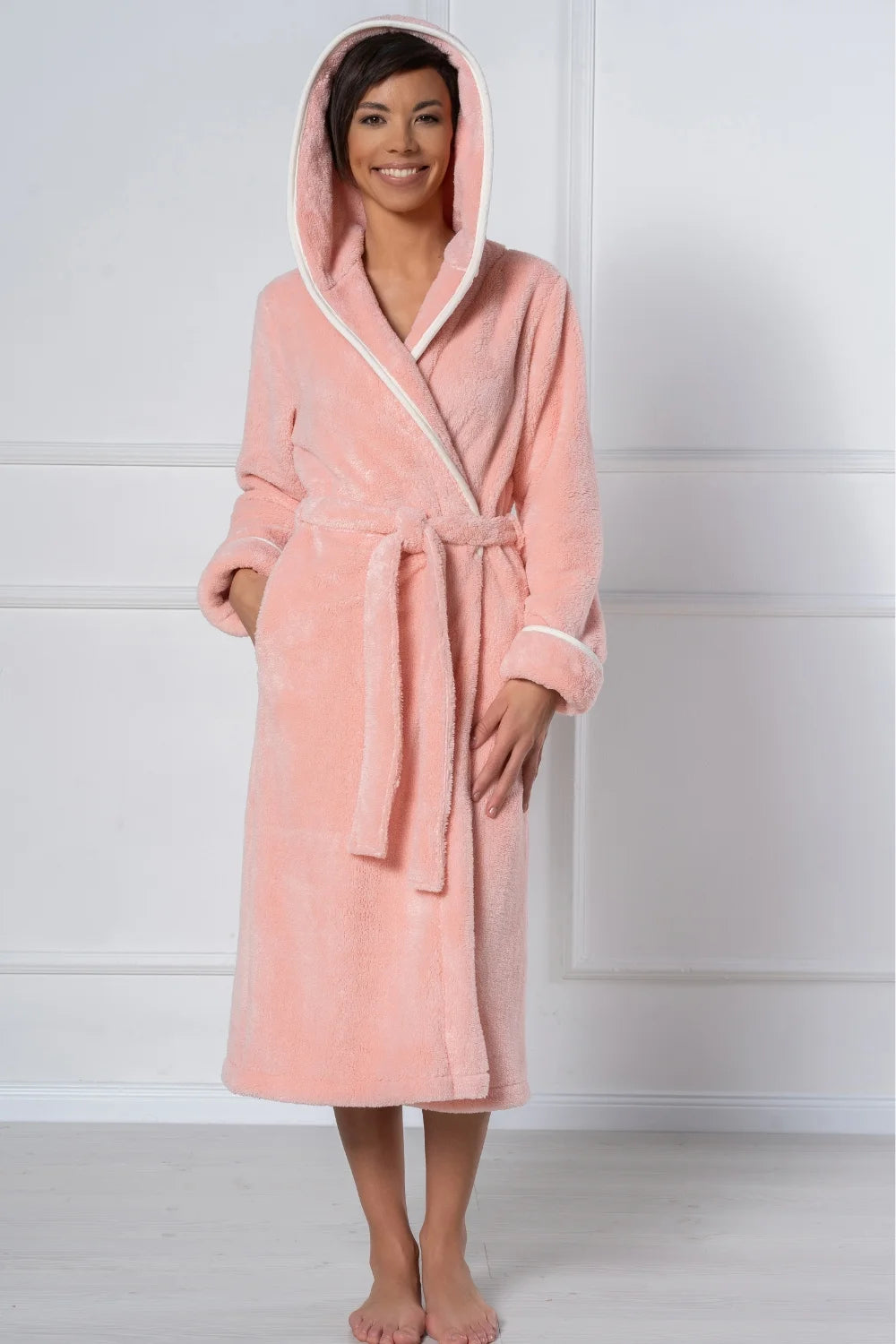 Belmanetti Hooded Wellsoft Women Bathrobes in mauve - Ideal for spa and home