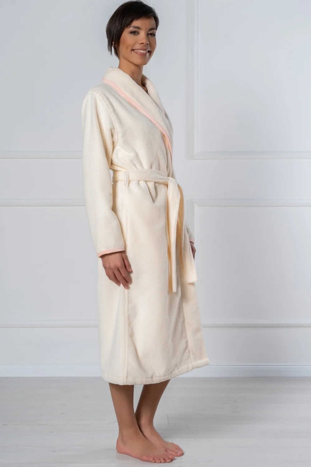 Belmanetti Cottonsoft Cream Women S Bathrobe With in 201 Cream - Long-lasting luxury