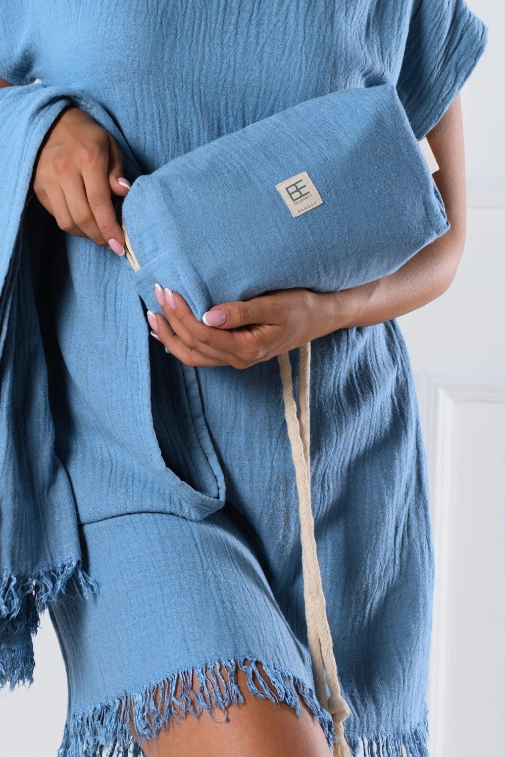 Belmanetti Multi Use Beach Pouch Bamboo Cotton in Rose - Eco-friendly materials