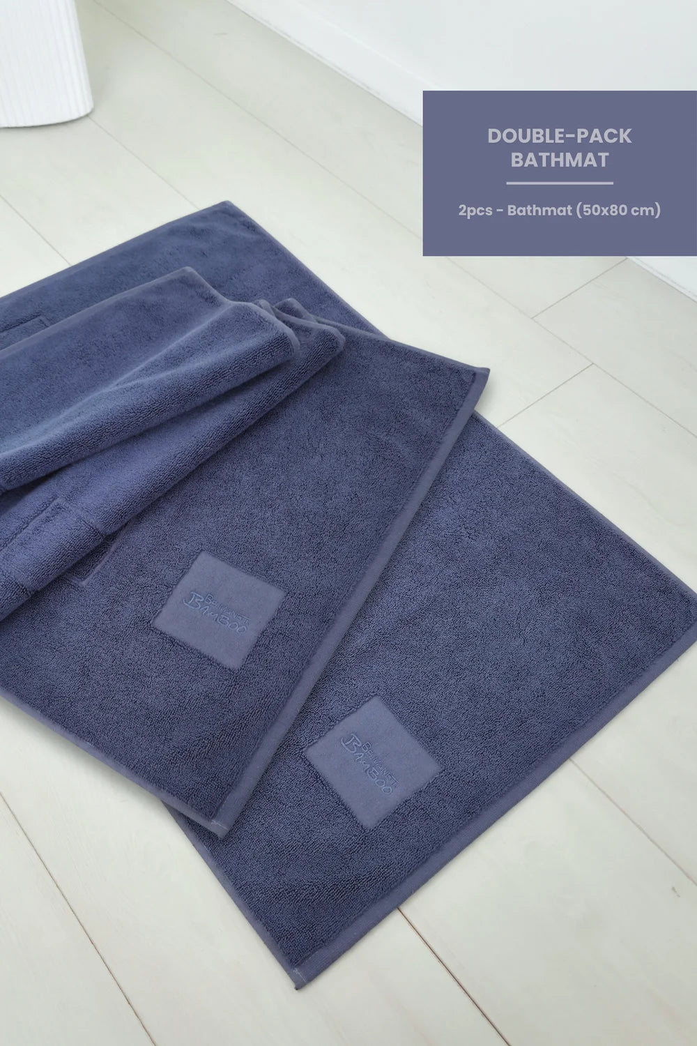 Bath Mat Duo Pack – 2 Matching Bamboo-Cotton Mats