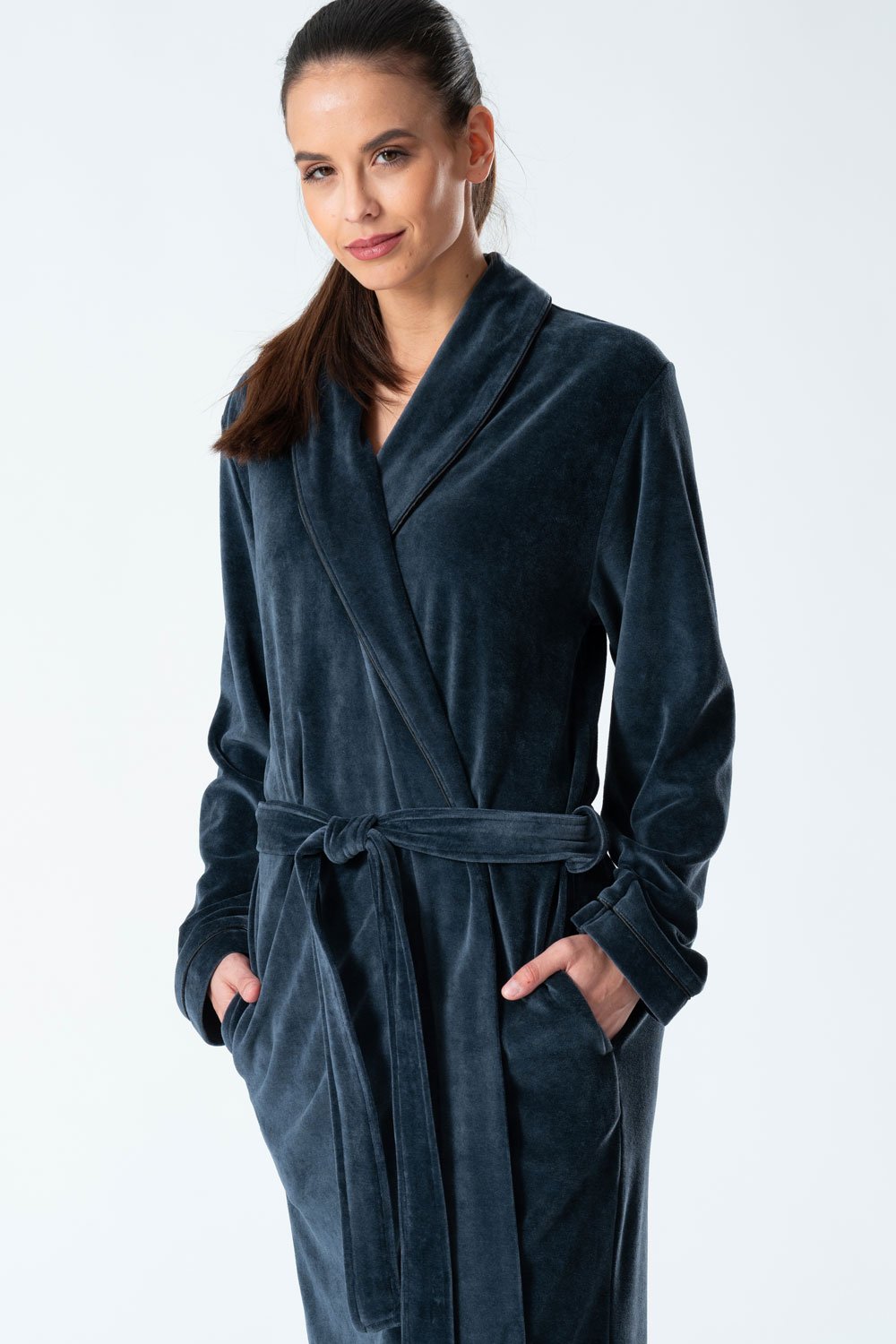 Belmanetti Extra Long Luxurious Modal Velour Bathrobe in Cranberry - Perfect for slow mornings