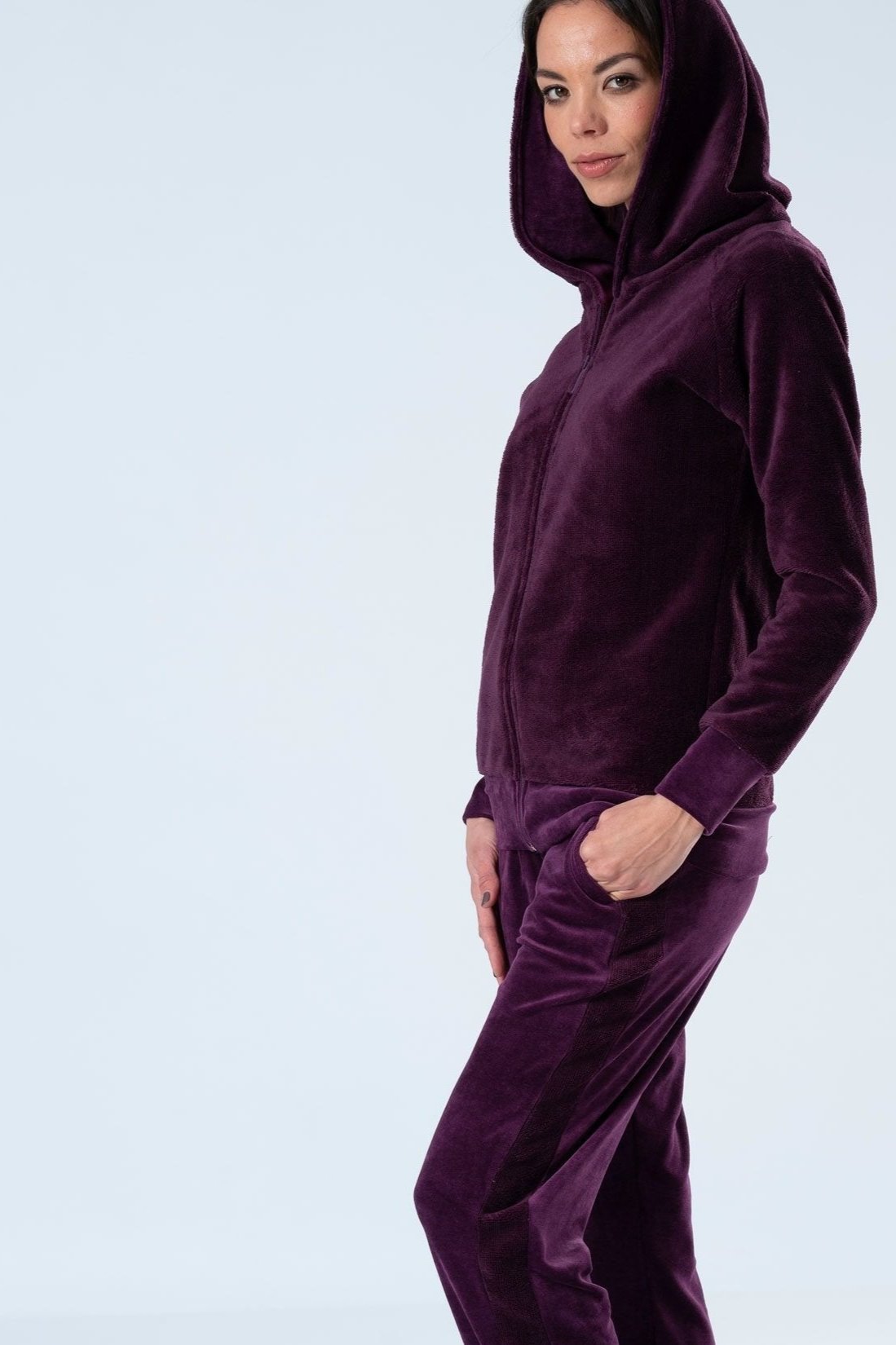 Belmanetti Cozy Bamboo Blend Sweatsuit in Dark Magenta - Sustainable fabric