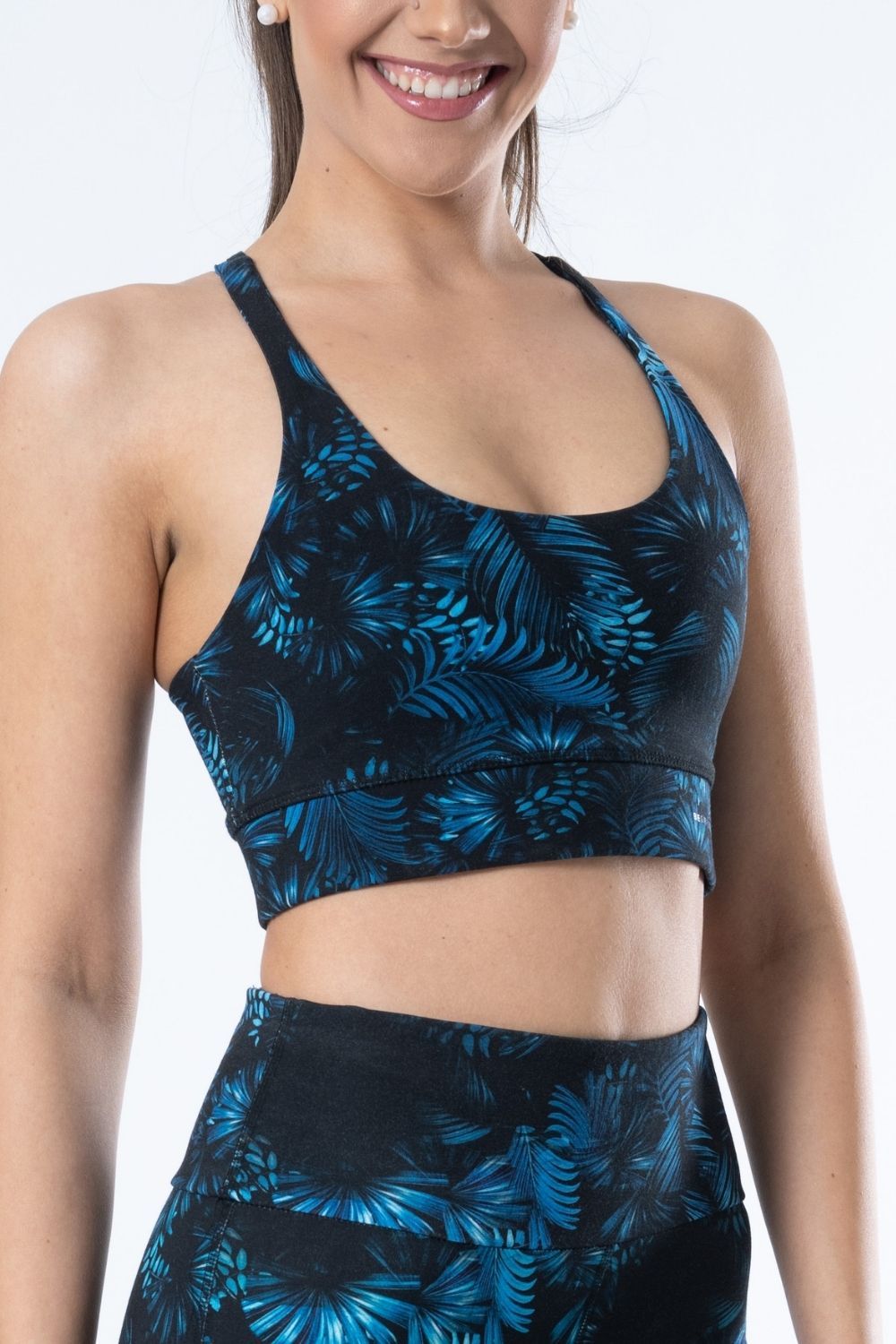Belmanetti Printed Cross Strap Bamboo Sports Bra in S - Eco-friendly materials