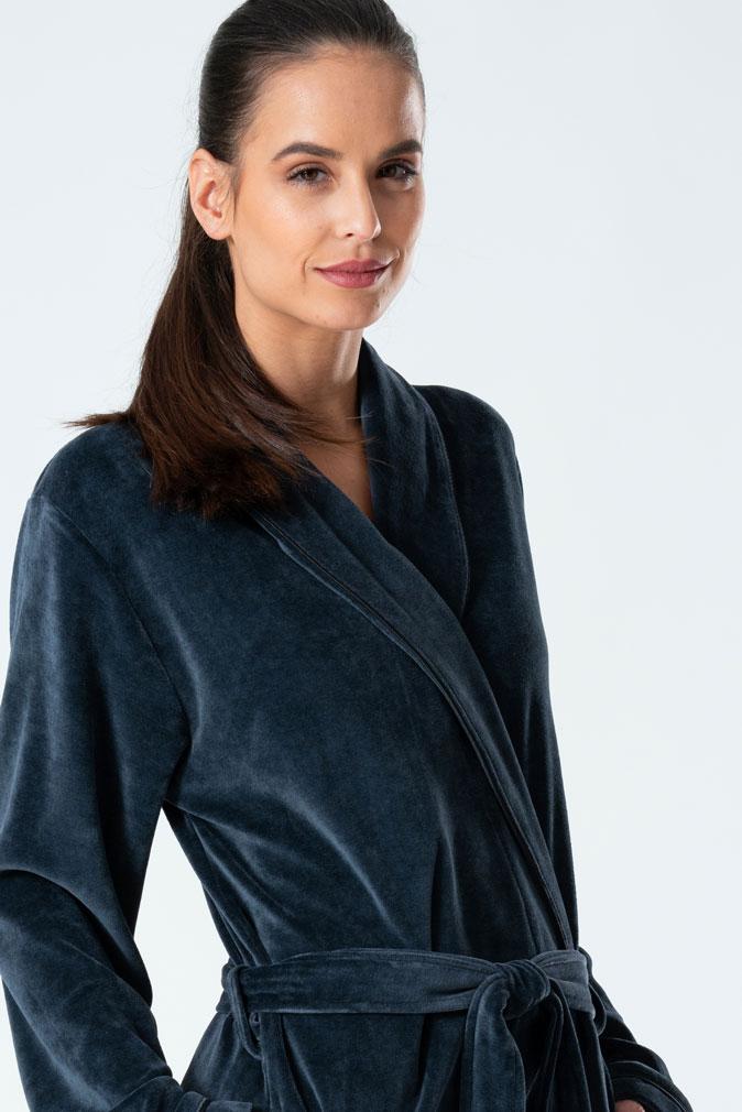 Belmanetti Extra Long Luxurious Modal Velour Bathrobe in Shark Grey - Free delivery available