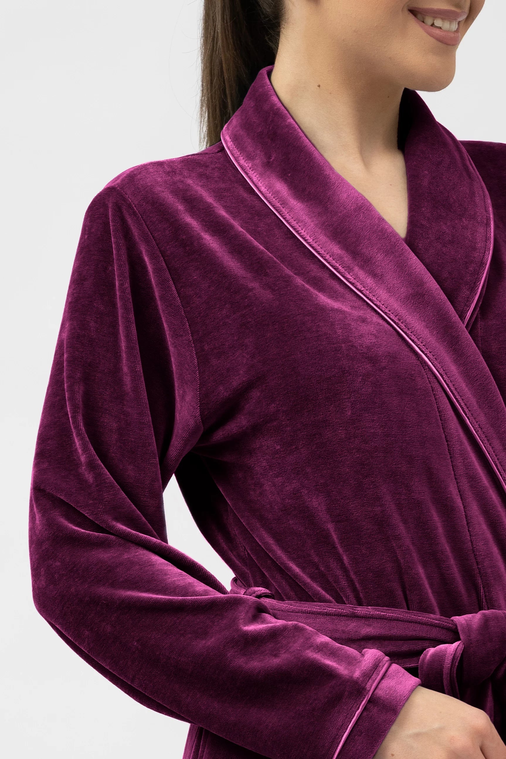 Belmanetti Extra Long Luxurious Modal Velour Bathrobe in Dark Grey - Fast EU shipping