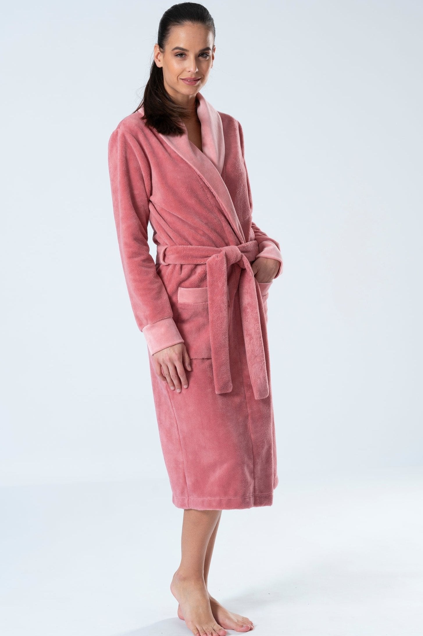 Belmanetti Bamboo Blended Double Fabric Shawl Collar in Rose - Premium quality fabrics