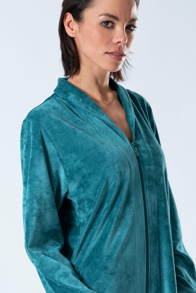 Belmanetti Long Modal Nicky Velour Robe With in Dark Grey - Year-round coziness