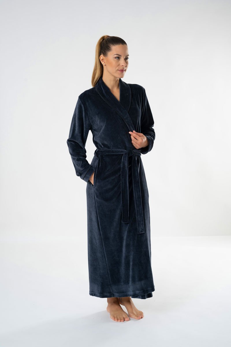 Belmanetti Extra Long Luxurious Modal Velour Bathrobe in Cranberry - Lounge-ready comfort