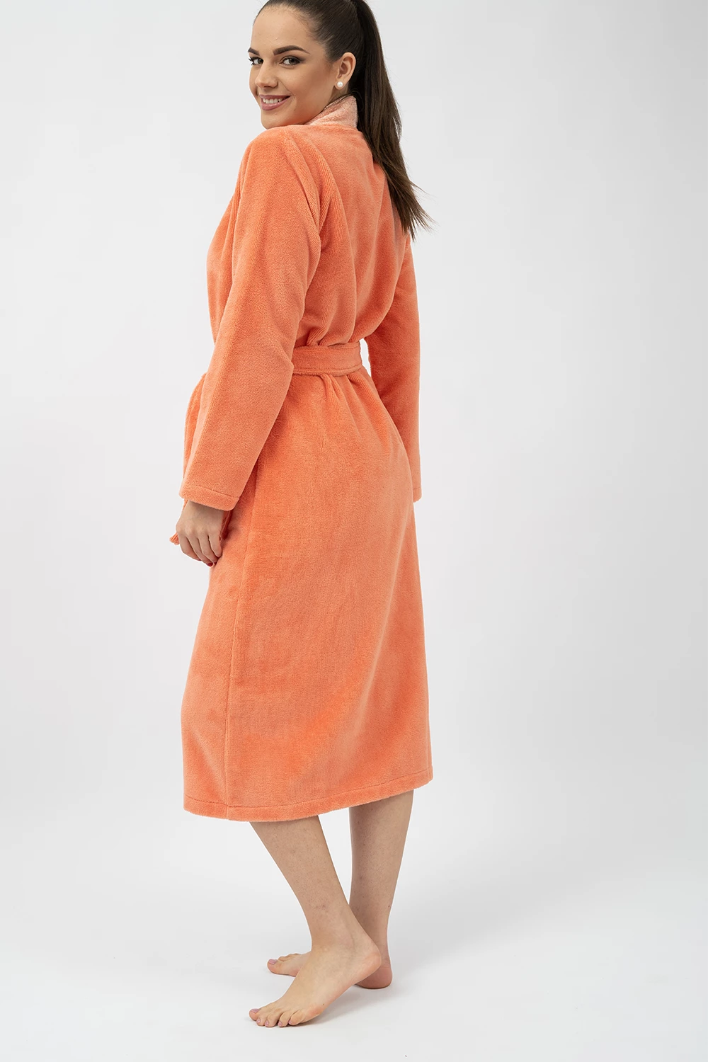 Belmanetti Bamboo Blend Long Kimono Robe in Mineral - Lounge-ready comfort