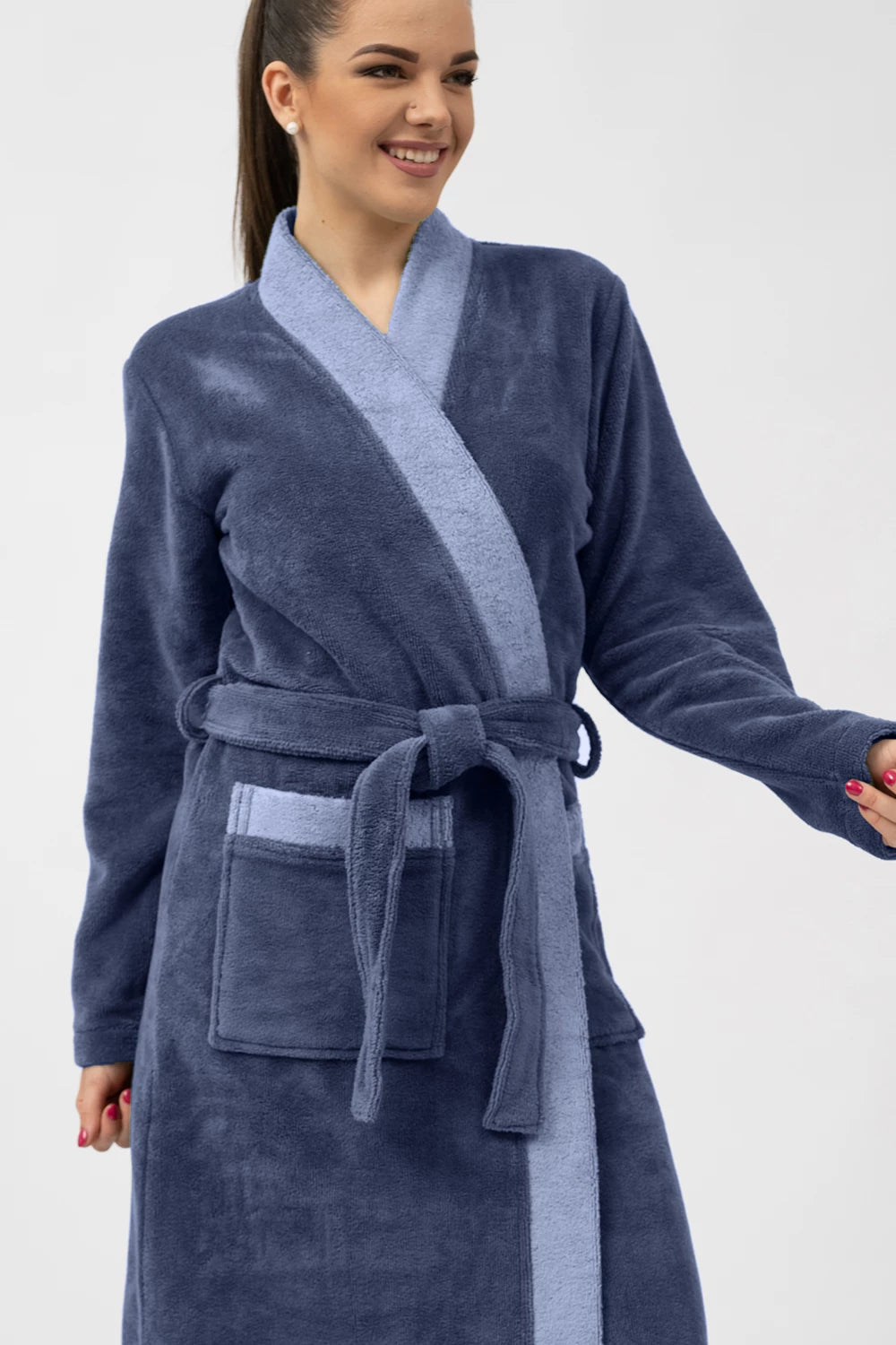 Belmanetti Bamboo Blend Long Kimono Robe in Deep Pink - Everyday spa comfort