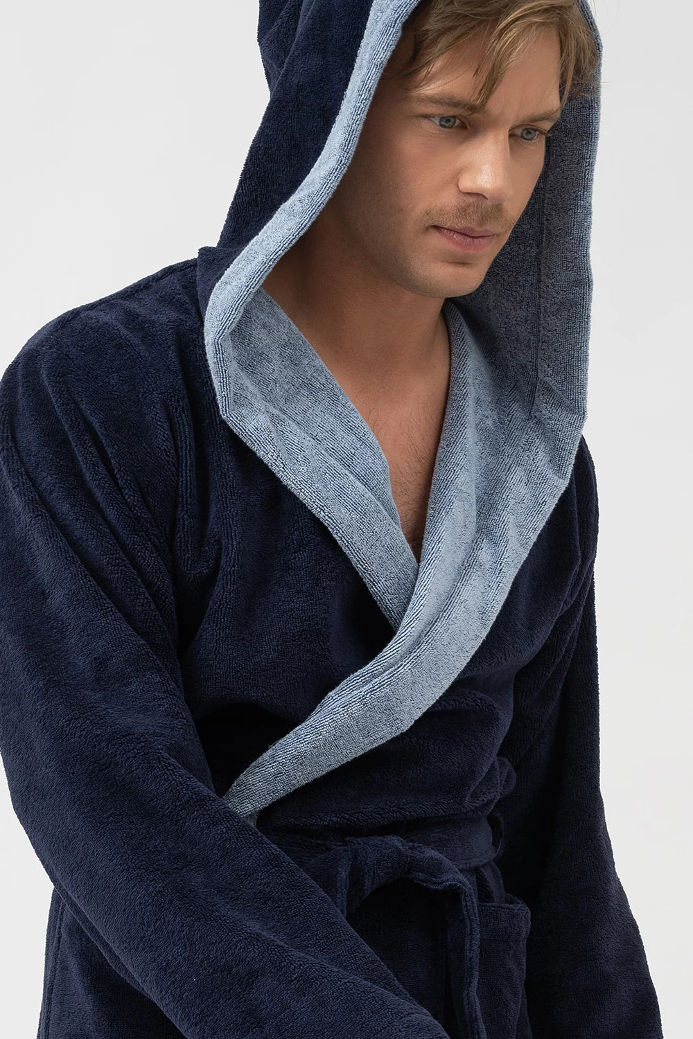Belmanetti Hooded Men Bamboo Blend Robe in Volcanic - Long-lasting luxury