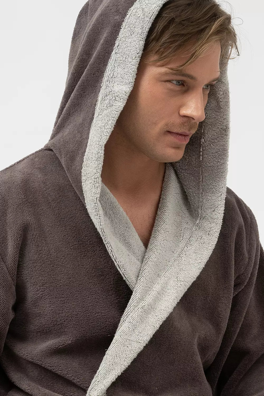Belmanetti Hooded Men Bamboo Blend Robe in Volcanic - Free returns