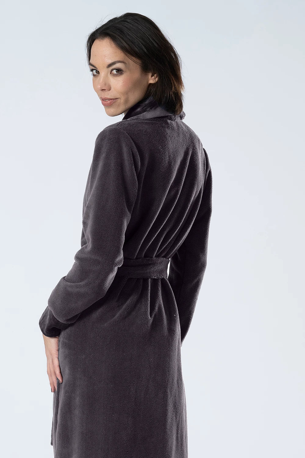 Belmanetti Bamboo Blended Double Fabric Shawl Collar in Volcanic Grey - Bamboo-based comfort