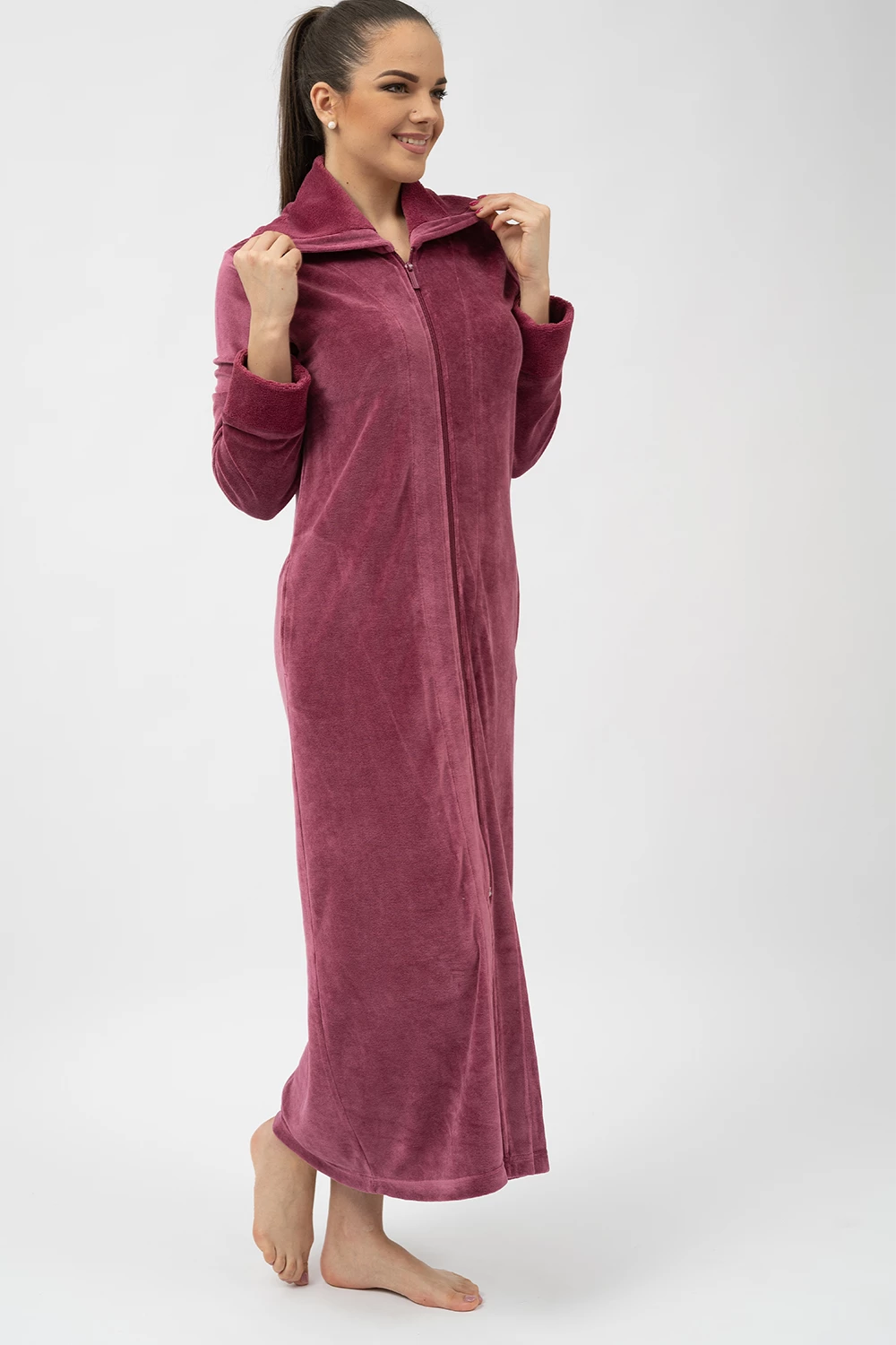 Belmanetti Extra Long Full Zip Bamboo Velour in Volcanic Grey - Free delivery available