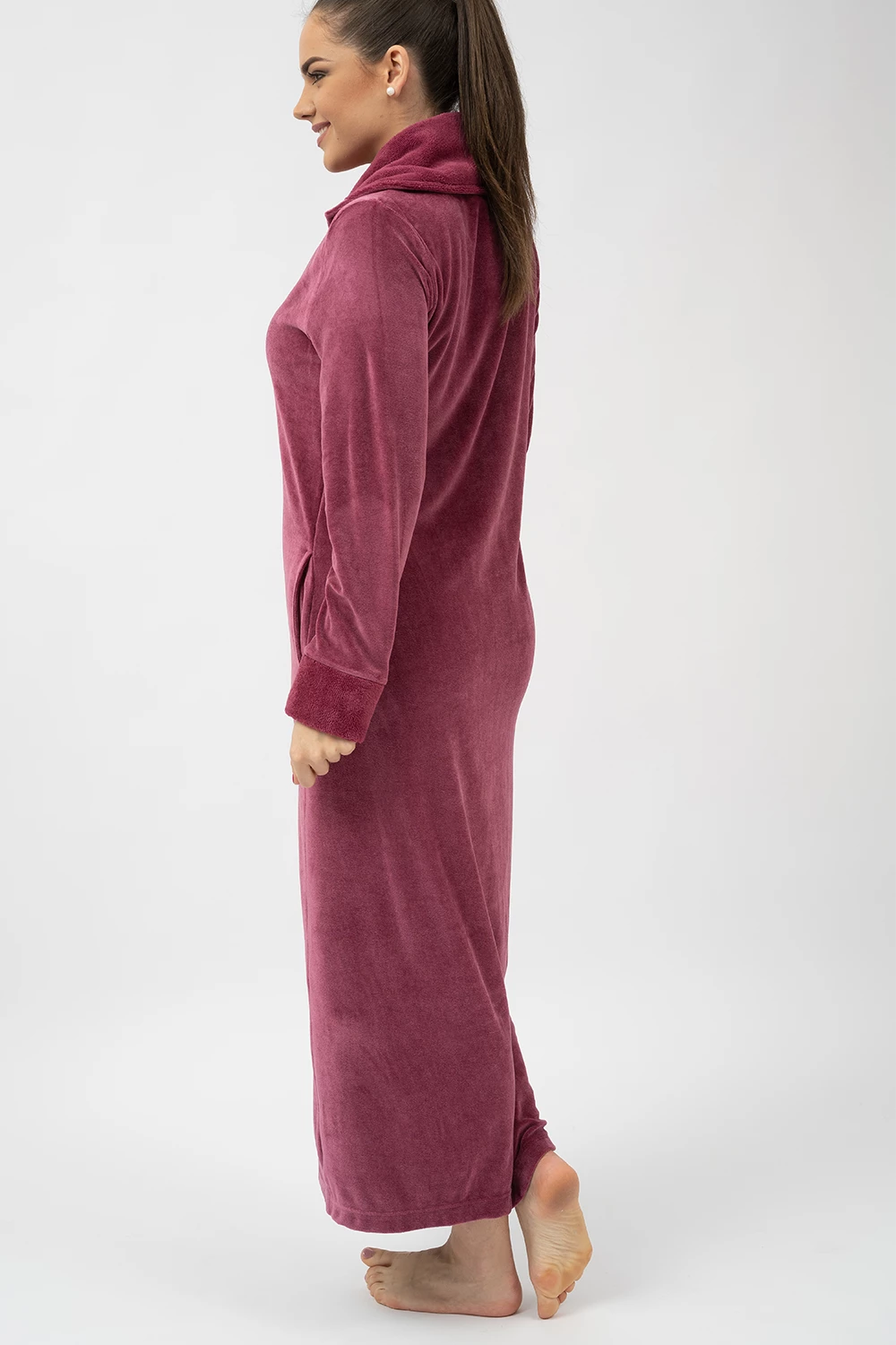 Belmanetti Extra Long Full Zip Bamboo Velour in Volcanic Grey - Gift-ready packaging