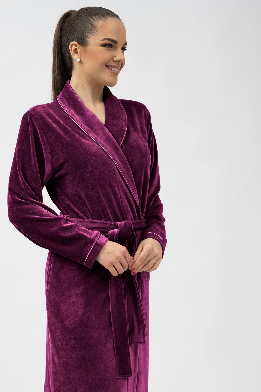 Belmanetti Extra Long Luxurious Modal Velour Bathrobe in Dark Grey - Perfect for slow mornings