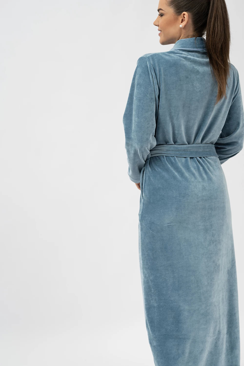 Belmanetti Extra Long Luxurious Modal Velour Bathrobe in Dark Grey - Gift-ready packaging