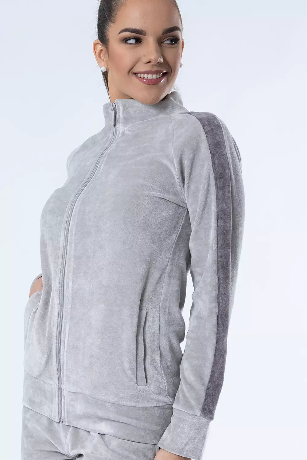 Belmanetti Bamboo Blend Nicky Velour Sweatsuit in Mid Grey - Ideal for spa and home