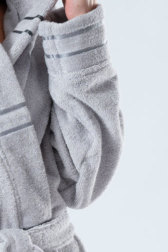 Belmanetti Unisex Cozy Cotton Terry Bathrobe in Grey - European craftsmanship
