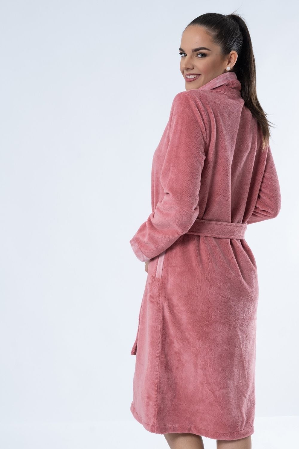 Belmanetti Bamboo Cotton Blend Full Zip Bathrobe in Rose - Eco-friendly materials