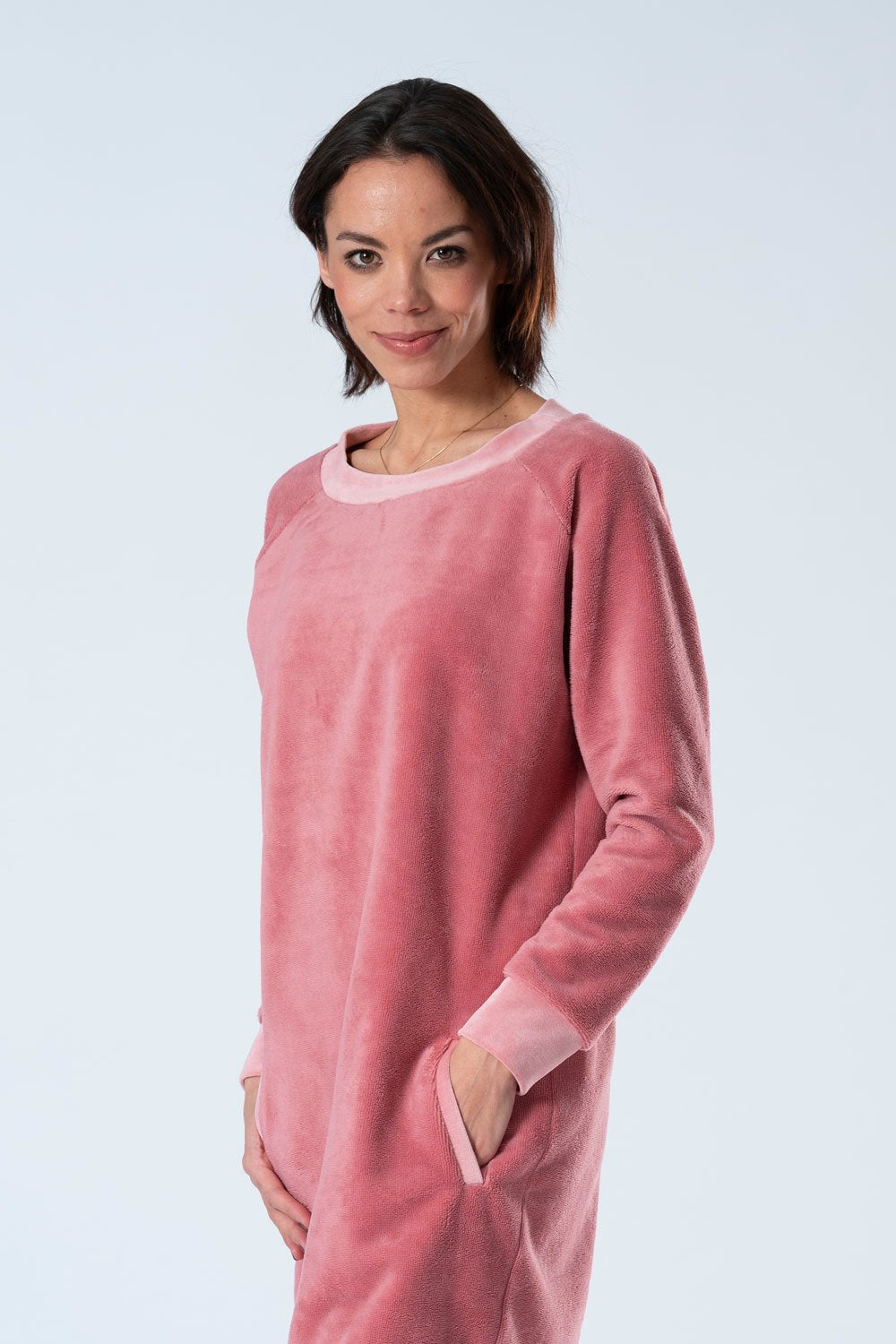 Belmanetti Womens Bamboo Warming Home Dress in Dark Magenta - Long-lasting luxury