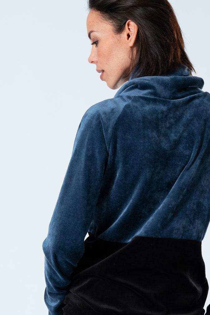 Belmanetti Modal Light Velour Sweatsuit In Colour in Indigo - European craftsmanship