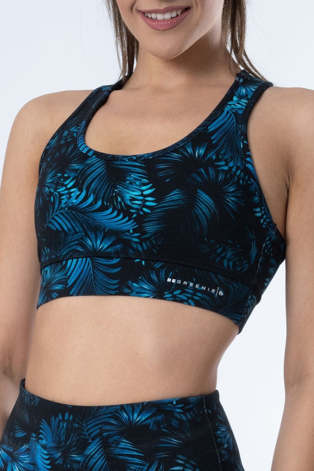 Belmanetti Eco Luxe Leaf Print Sports Bra in L - Premium quality fabrics