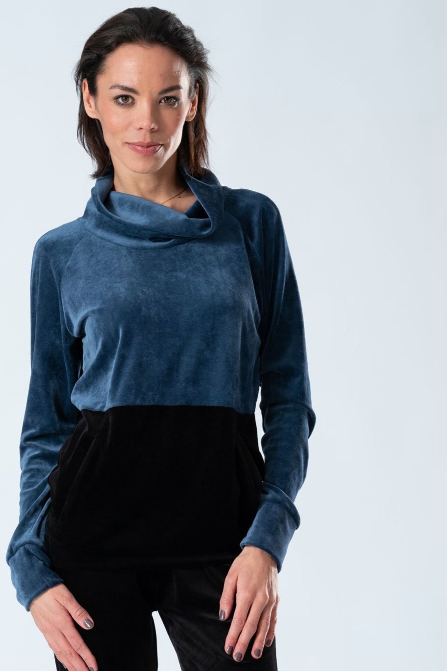 Belmanetti Modal Light Velour Sweatsuit In Colour in Indigo - Everyday spa comfort