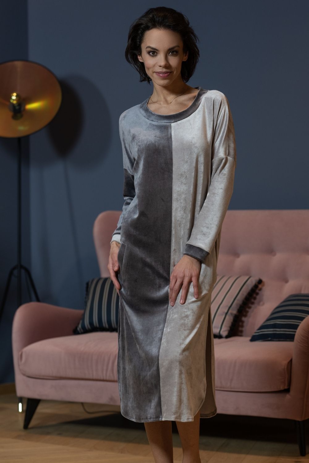 Belmanetti Luxury Bamboo Velour Loungewear Two Tone in 711 Shark - Eco-friendly materials