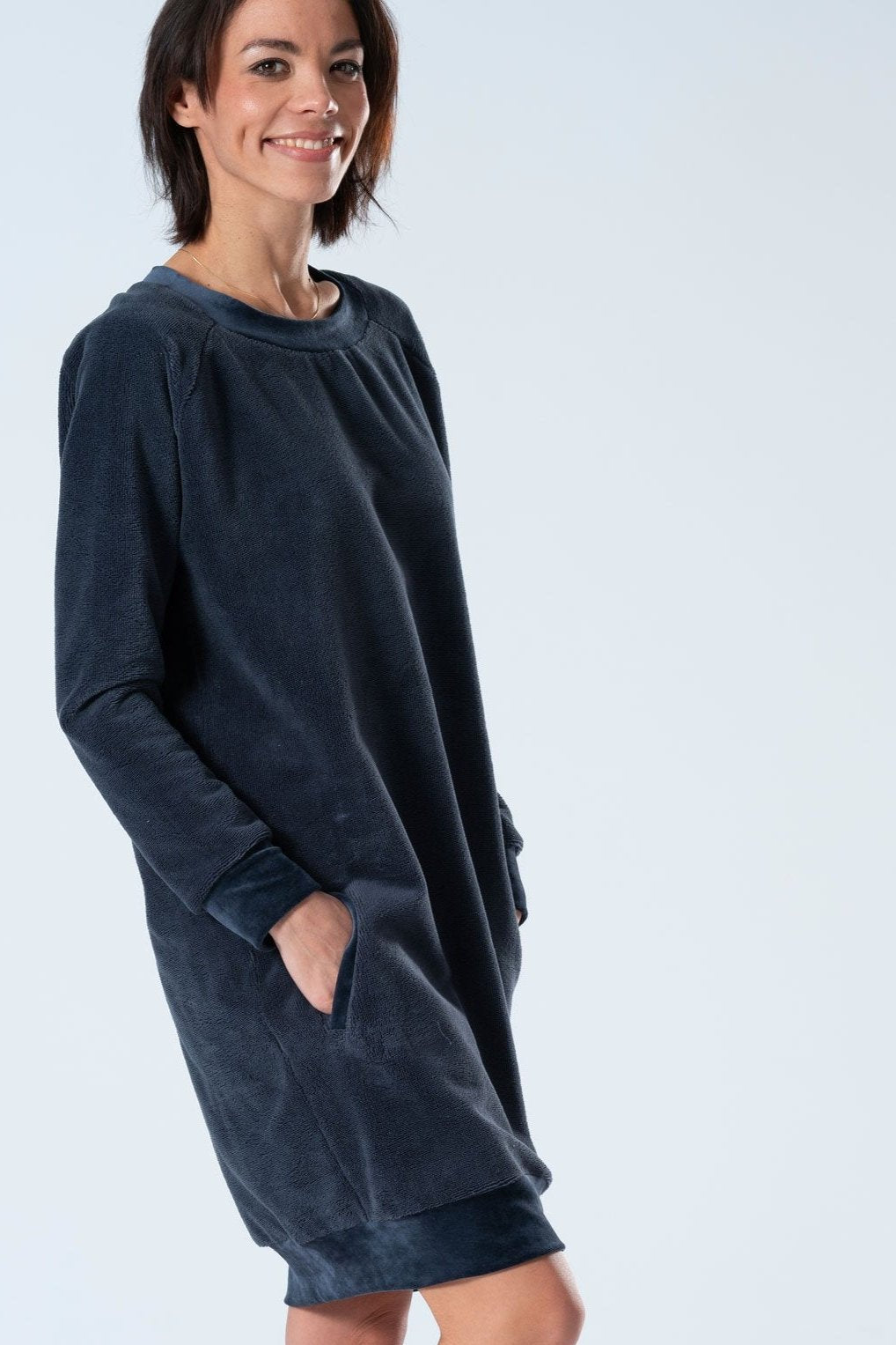 Belmanetti Womens Bamboo Warming Home Dress in Rose - Sustainable fabric